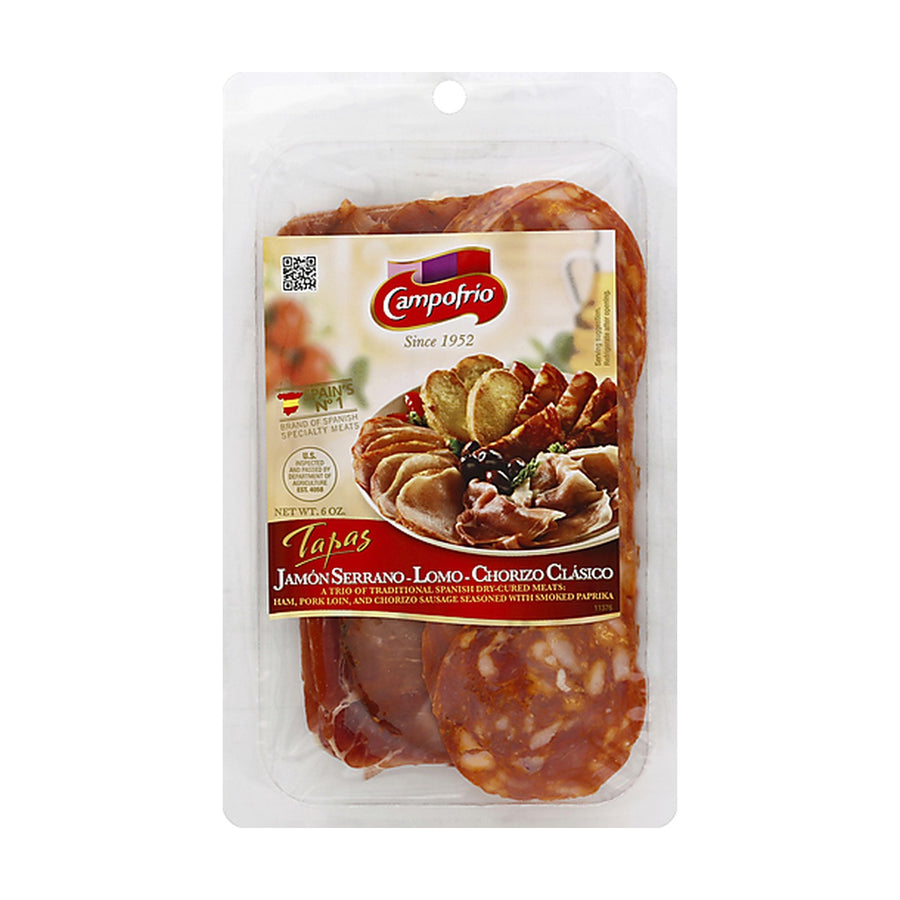 Campofrío Tapas: Jamón Serrano, Lomo y Chorizo Clásico 6 oz